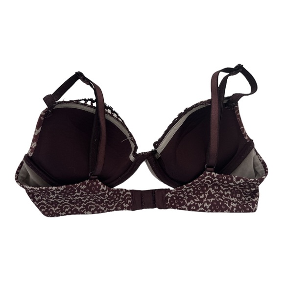 Calvin Klein 32b t-shirt push up padded bra burgundy - Picture 2 of 7